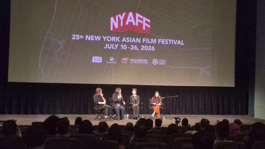 Director Ha Myung-mi, actress Kim Hyang-gi, and filmmakers participate in a Q&A following the screening of Hanran at the 25th New York Asian Film Festival.